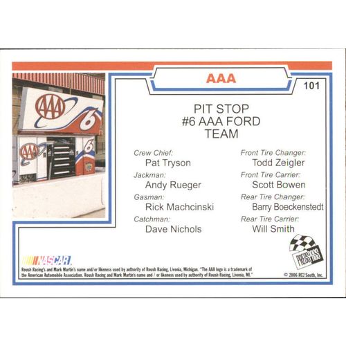 2006 Press Pass Traks Mark Martin Car PS #101