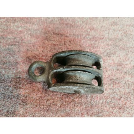 Vintage Cast Iron Twin Pulley, Boats / Maritime / Ships