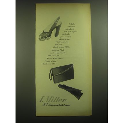 1945 I. Miller Marque Shoes and Handbag Advertisement
