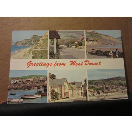 multiview, WEST DORSET county used postcard 1964 pm =