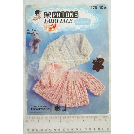 1975 Patons 1178 matinee coats, 18-19 inch, 3 & 4 ply