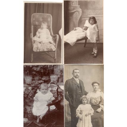 Startled Amazed Babies Children 4x Antique incl RPC Postcard s