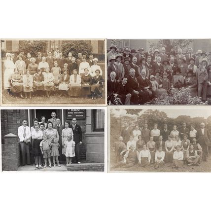 Large Group Photos Guest House 4x Edwardian Real Photo Postcard s