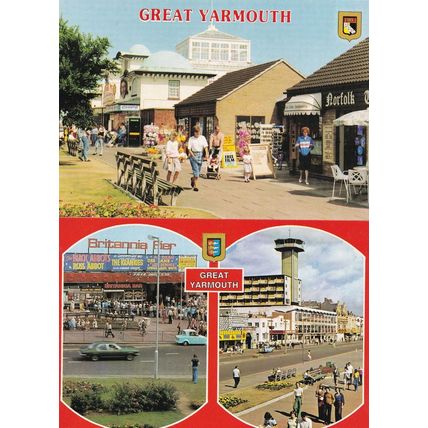 Great Yarmouth Fish & Chip Shop & Hamburger Bar Krankies 1980s Postcard
