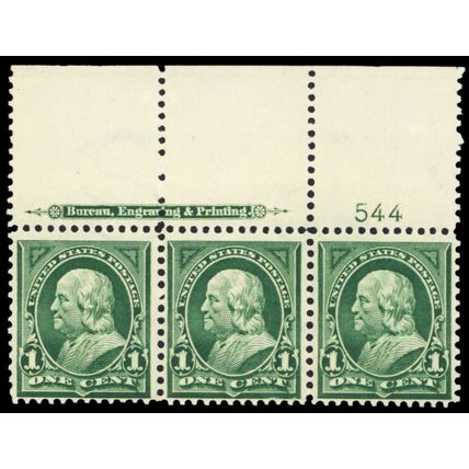 279, Mint NH PL# Strip of Three Stamps CV $85+ *..-* Stuart Katz