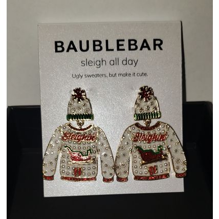 BAUBLEBAR VALENTINE HEART OF GOLD LOVE CONQUERS ALL SPARKLE DANGLE EARRINGS~NEW