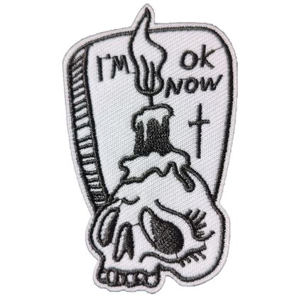 Skull Gravestone Iron On Patch Embroidered Sew Biker Punk 4.3 cm x 7.1 cm P549