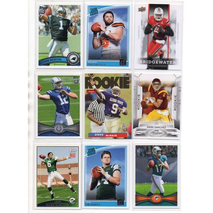 9 NFL QUARTERBACK ROOKIE CARDS LOT 12