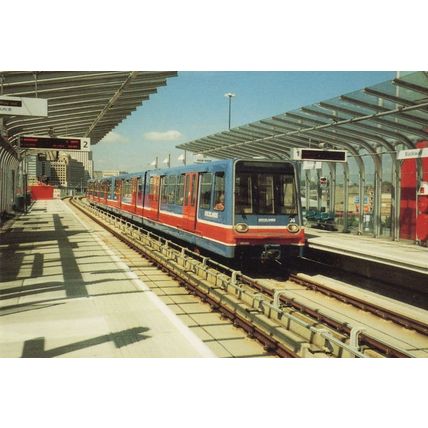 Beckton London Underground Train At Blackwall Station Postcard