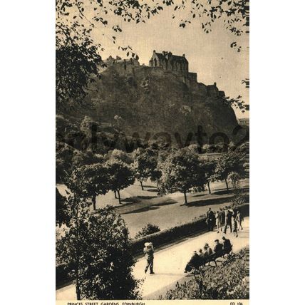 Princes Street Gardens, Edinburgh, Scotland, Postcard, 1955