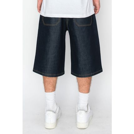 Baggy Fit Raw Denim Shorts