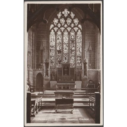 The Chancel, Tideswell Church, Derbyshire, c.1920 - RP Postcard
