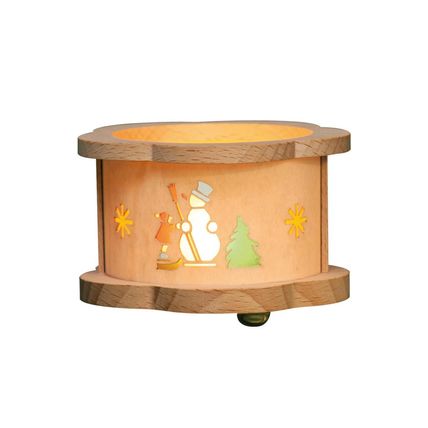 4380 - Richard Glaesser Tea light "Luminary" - Snowman - 2.25"H x 3.25"W x 3.25"