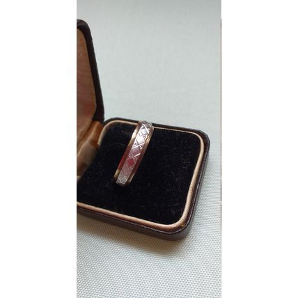 Antique Vintage Edwardian Silver and Gold Spinner Band Size UK T, US 9.75