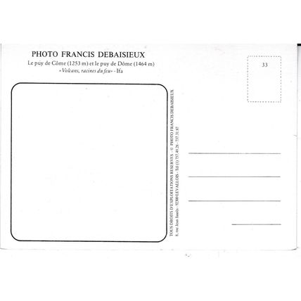 Puy de Dome et Puy de Come France Postcard unused VGC