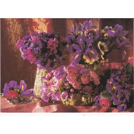 Flower Arrangement by Carolyn Bailey Postcard unused VGC