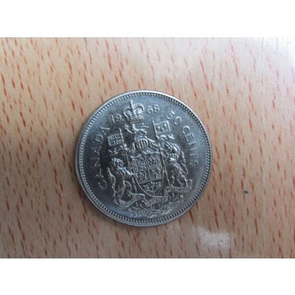 1968 Queen Elizabeth ll 50 Cents Canada Coin