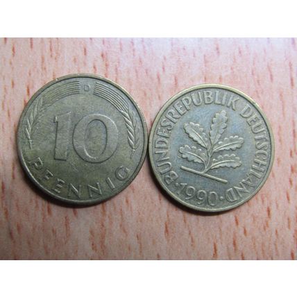 1990d 10 Pfennig Germany Coin