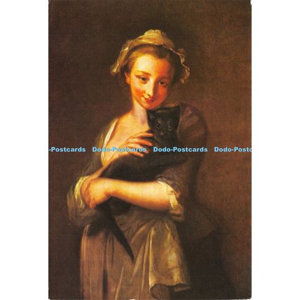 D026016 A Girl Holding Cat. The National Gallery of Scotland. Philippe Mercier.