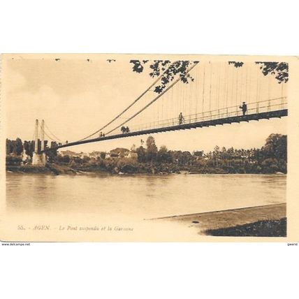 47 - AGENT - le pont suspendu et la Garonne