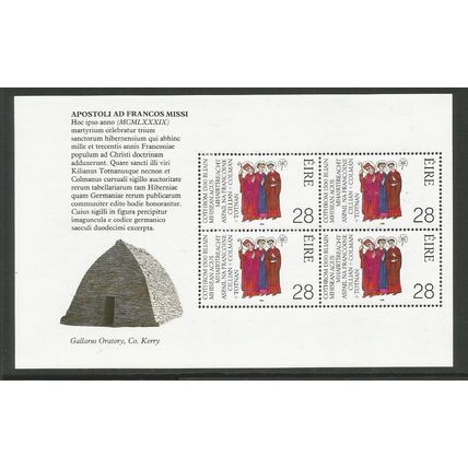 Ireland 1989 1300th Death Anniversary Of St Kilian, Totnan, Colman Booklet Panes