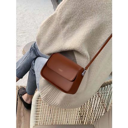 Genuine Leather Women Vintage Handbags Shoulder Bag Brown