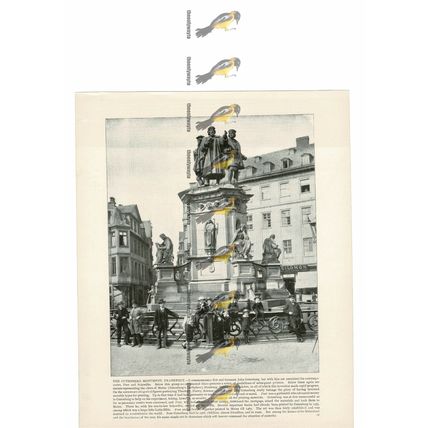 Gutenberg Monument, Frankfurt, Germany, Book Illustration (Print), 1899