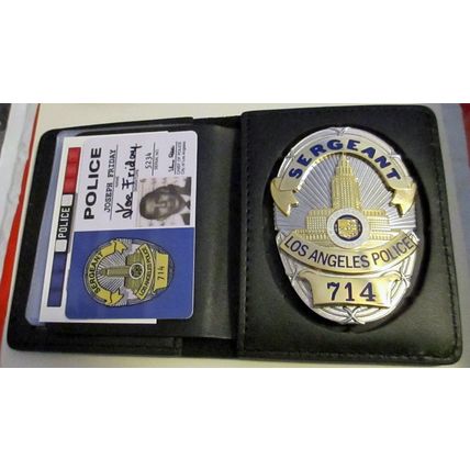 Dragnet Sgt. Joe Friday & Bill Gannon Replica Prop Badges ID Cards with Cases