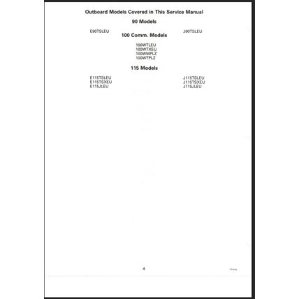 Johnson 90 Thru 115 90° CV Outboard Motor Service Manual 1996 507267 PDF