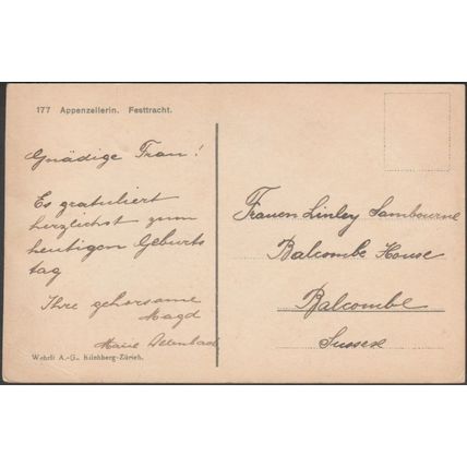 Appenzellerin, Festtracht, c.1905-10 - Wehrli AK