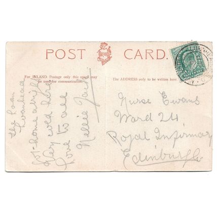 Postcard UK Scotland Midlothian Hawthornden footbridge River Esk posted 1903