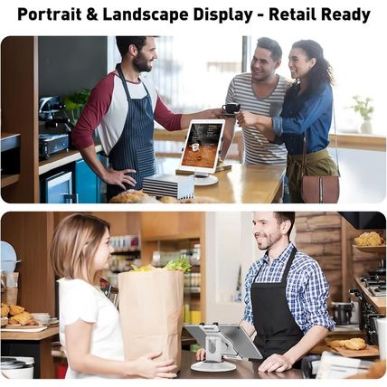 Abovetek Retail Kiosk Ipad Stand, 360° Rotating Commercial POS Tablet Stand, Fit