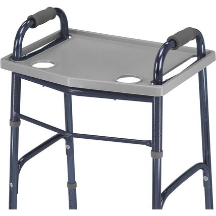 DMI Walker Tray with Cup Holders, Walker Tray for Folding Walkers, Gray
