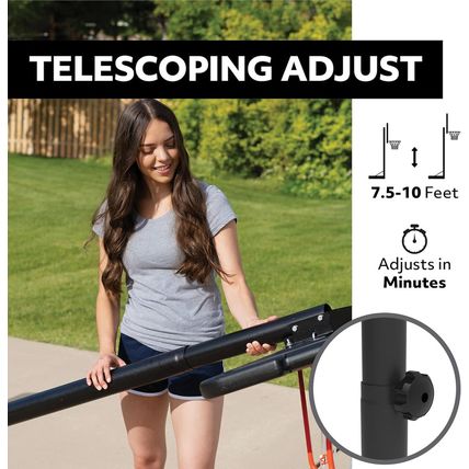 Lifetime 90992 Full-Size Height Adjustable Portable Basketball Hoop, 7.5 to 10 F