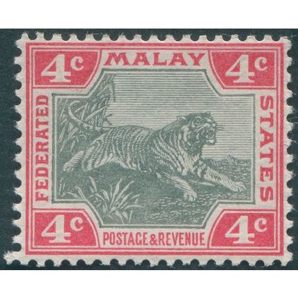Federated Malay States 1900 4c grey & carmine SG17a unused