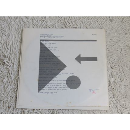 ROBERT PLANT, THE PRINCIPLE OF MOMENTS VINYL LP.