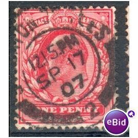 GB stamps 1902-10 KEV11 - 1d SG219 Stockton On Tees 29