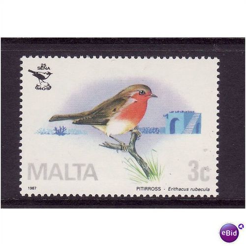 Malta 1987 3 c European Robin SG 796 u/m mint