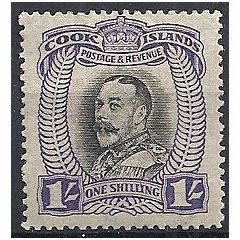 Cook Islands 1933 SG105 1/- Black & Violet Mounted Mint ..
