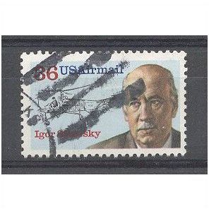 Aviation Pioneers.Igor Sikorsky Airmail stamp.Fine Used.b