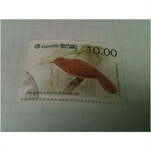 SHRI LANKA 1987 Rufous Babbler 10.00 ebid 1 used