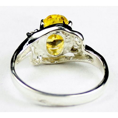 Golden Yellow CZ, 925 Sterling Silver Ring, SR176