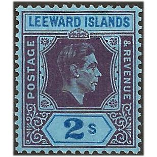 Leeward Islands 1947 SG111ab 2/- Deep Puple & Blue/Black Mounted Mint .. ..