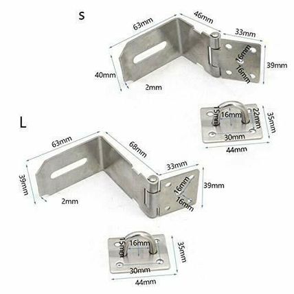 S Rustproof Stainless Steel 90 Degree Right Angle Door Padlock Plate Hasp Latch