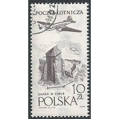Mi 1081: 10 Zl. lilac-black/pale bluish green Aircraft over City- and Landscapes