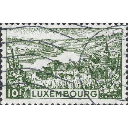 LUXEMBURG, Moselle, green 1948, 10F