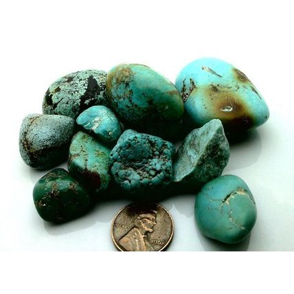 Chinese Turquoise Gemstone Carving Cabbing Rough Lot 2