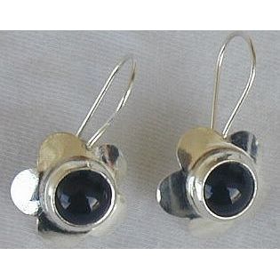Black flowers earrings