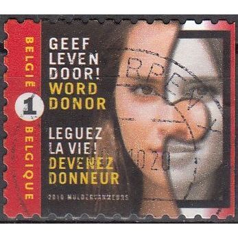 Belgique 2010 Michel 4037BDR O Cote (2010) 1.60 € Don d'organes Cachet rond