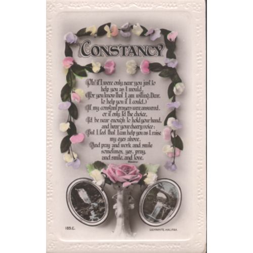 Vintage Lilywhite Greetings Card - 'Constancy' Verse Card